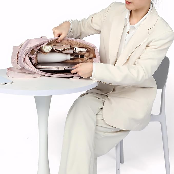 NISHEL Travel Puffy Tote Bag For Women, Ultra-Lightweight Large Tote Purse For Office Day And a Short Weekend Getaway