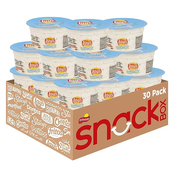 Lay's Dip Cups, Creamy Ranch, 3.7 Ounce (Pack of 30)