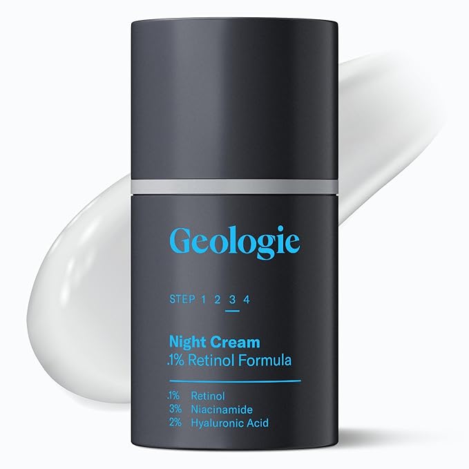 Geologie Retinol Anti-Aging Face Cream for Sensitive Skin | Beginner-Friendly .1% Retinol Formula | Effective Results | Reduces Wrinkles | For Men & Women