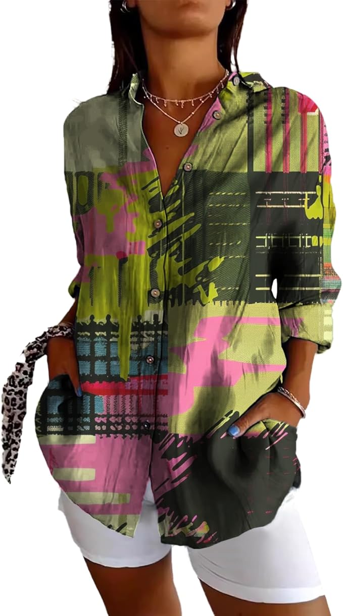 Fashion Summer Shirts V Neck Japanese Art Vintage Floral Graphic Button Down Trendy Hawaiian Holiday Outfits