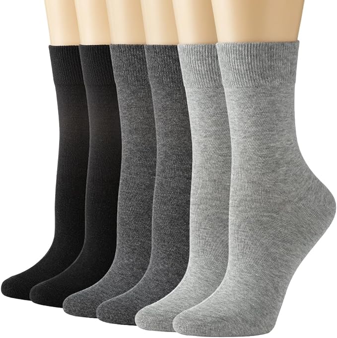 Losa Kute Super Soft Crew Socks Cozy Causal Athletic Socks 6 Pairs