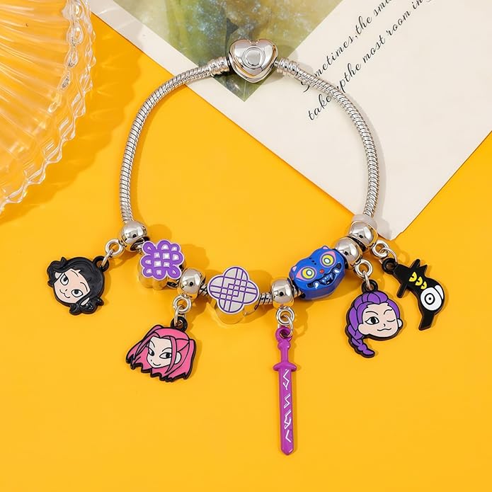 BEMKWG KPop Jewelry Bracelet K Pop Merch Charms Braclet Stuff Items Matching Accessories Demon Hunters Bangle, Gift for Women, Korea for Fans