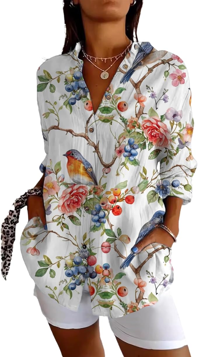 Fashion Summer Shirts V Neck Japanese Art Vintage Floral Graphic Button Down Trendy Hawaiian Holiday Outfits