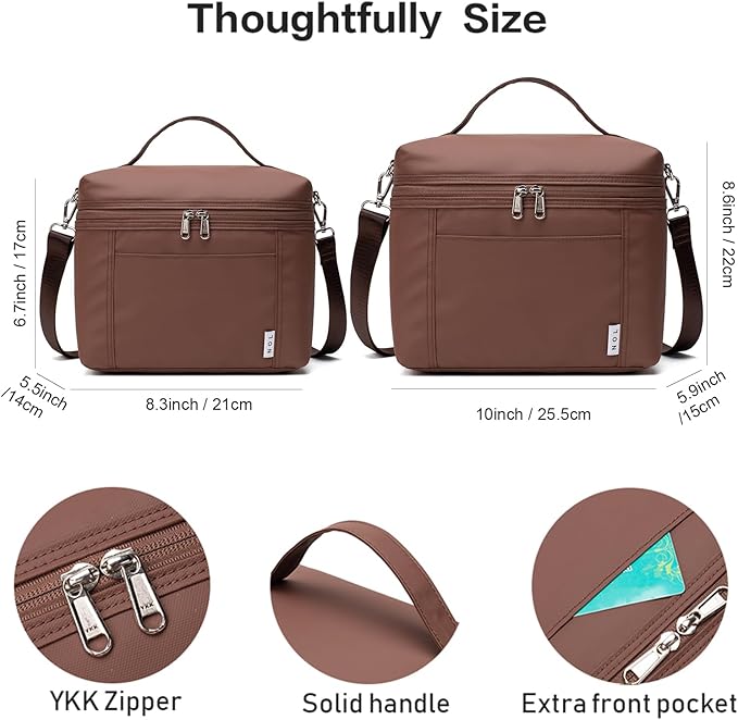 NOL Natural Organic Lifestyle Insulated Lunch Bags for Women Cooler Bag Lightweight Nylon Waterproof Lunch Box For Work