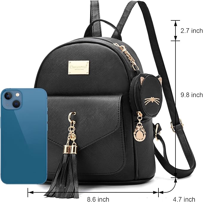 I IHAYNER Girls Fashion Backpack Mini Purse Backpack for Women Small Leather Backpack Purse for Teen Girls with Coin Purse | Backpack Purse, with Coin Purse