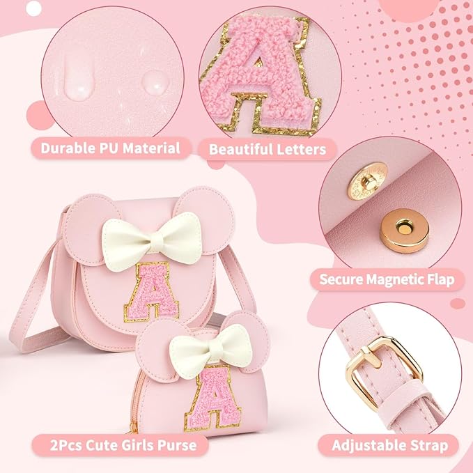 QLOVEA Toddler Purse Gifts for Girls, Little Girl Purse Kids Wallet Crossbody Bag, Birthday Gifts for 3 4 5 6 7 8 Year Old Girl (H, Purple)