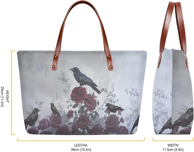 Womens Zip Up Tote Handbag Daisy Print Large Capacity Tote Purse Handbag Big Tote Bag Purse For Work Laptop