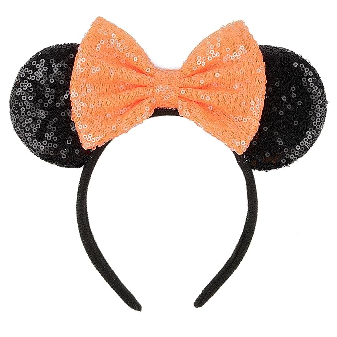 HoveBeaty Mouse Ears Headbands Shiny Sequin Bows Hairband Hair Accessories for Holloween Cosplay Parties
