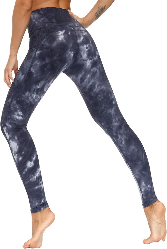 THE GYM PEOPLE Thick High Waist Yoga Pants with Pockets, Tummy Control Workout Running Yoga Leggings for Women