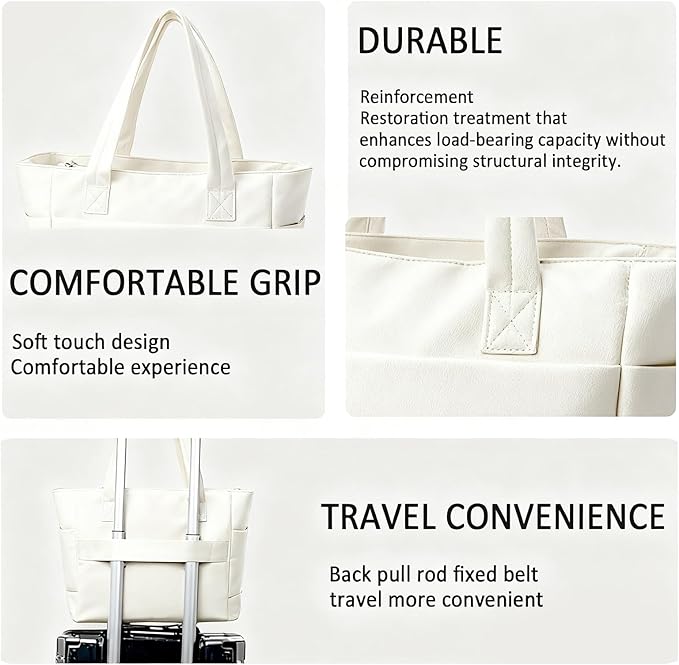Expandable Tote Bag for Women, Lightweight Puffy Tote Bag with Compartments Quilted Shoulder Bag,