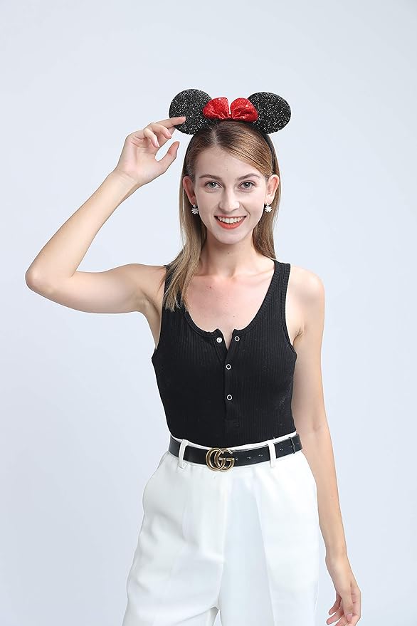 FANYITY 2 Pcs Mouse Ears,Mouse Costume Ears Headband for Children Mom Baby Girls Women Party