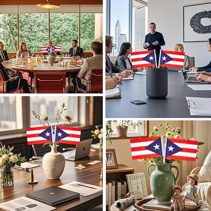 20 Pack Small Puerto Rico Flags on Stick Mini Handheld Puerto Rican Flag for Parades, Independence Day and Patriotic Events 5x8 Inch Durable Weather-Resistant Flags with 12 Inch Sticks(Puerto Rico)