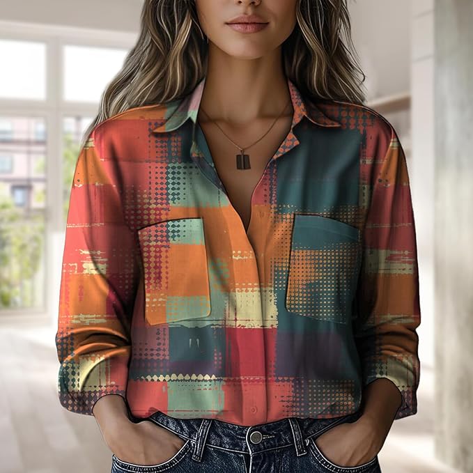 Boho Shirts for Women Vintage Graphic Casual Lightweight Long Sleeve Dressy Gauze V Neck Oversized Beach Top