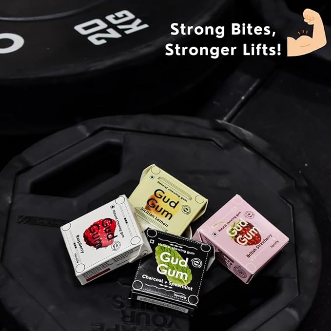 GUDGUM Natural & Sugar-Free Chewing Gum – Plastic-Free, Biodegradable, Vegan (Pack of 4, Assorted)