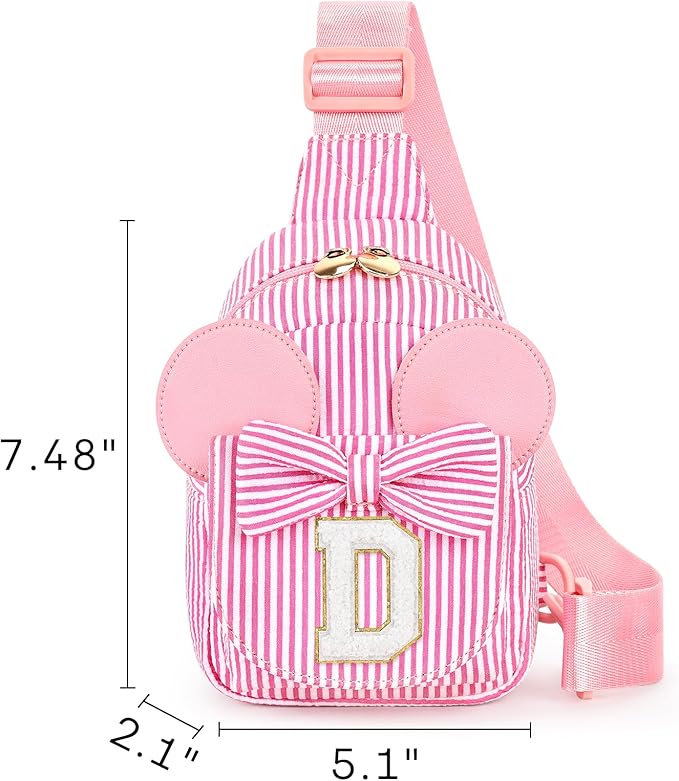 mibasies Initial Sling Bag for Girls, 4 Year Old Girl Birthday Gifts, Letter D