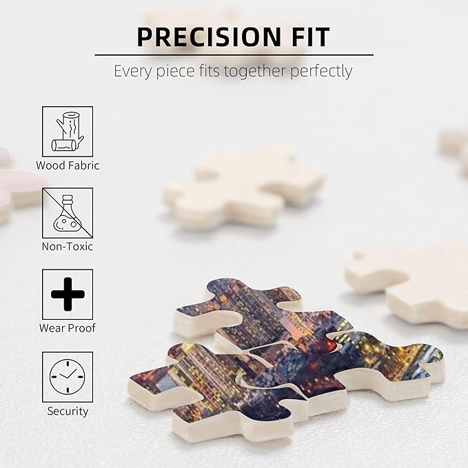 1000 Pieces Jigsaw Puzzle 29.5×19.7 inch, Seoul Korea City, Wooden, Home Decor, Challenge Game, Fun Family Toy, Best Gift