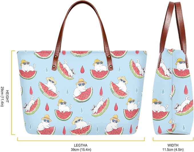 Womens Zip Up Tote Handbag Daisy Print Large Capacity Tote Purse Handbag Big Tote Bag Purse For Work Laptop