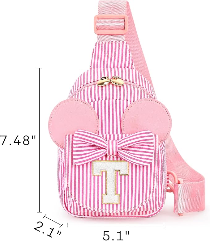 mibasies Initial Sling Bag for Girls, 4 Year Old Girl Birthday Gifts, Letter T