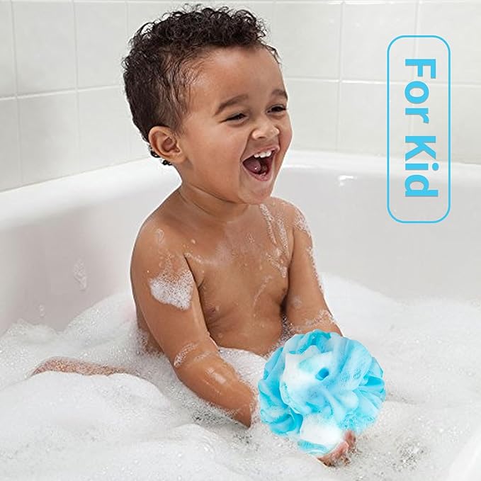 BCKENEY Bath Loofah Shower Sponge Body Back Scrubber Soft Mesh Shower Puffs Exfoliating Loofa for Women & Men Bath Accessories Cleaning Tool (4Pack 60G Loofah Sponge, Forest Fairy)