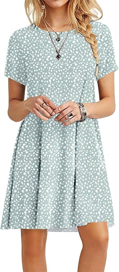 MOLERANI Women's Casual Plain Simple T-Shirt Loose Dress