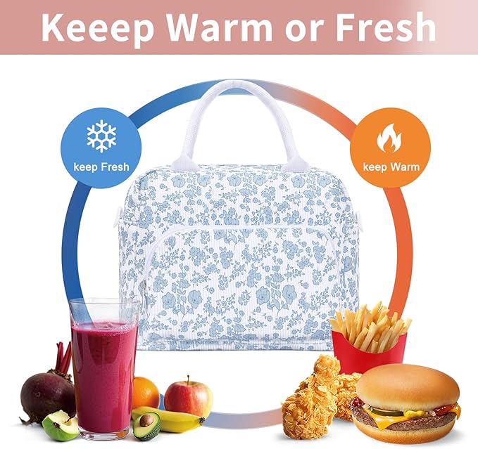 Lunch Box for Women Insulated Lunch Bag Women Adult Cute Lunch Bags Reusable Lunchbox Cooler Tote Bag for Work Picnic