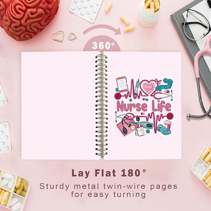 Lacama Nurse Gifs for Women, Preppy Pink Nurse Life Notebook Journal for Nurse Nursing Student Doctor RN LPN LVN Medical AssistantPink Nurse Essentials, Nurses Week Gifts, Office School Supplies