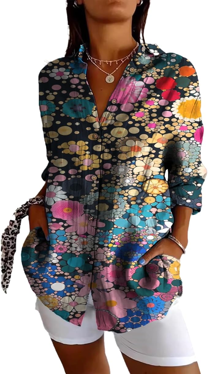 Fashion Summer Shirts V Neck Japanese Art Vintage Floral Graphic Button Down Trendy Hawaiian Holiday Outfits