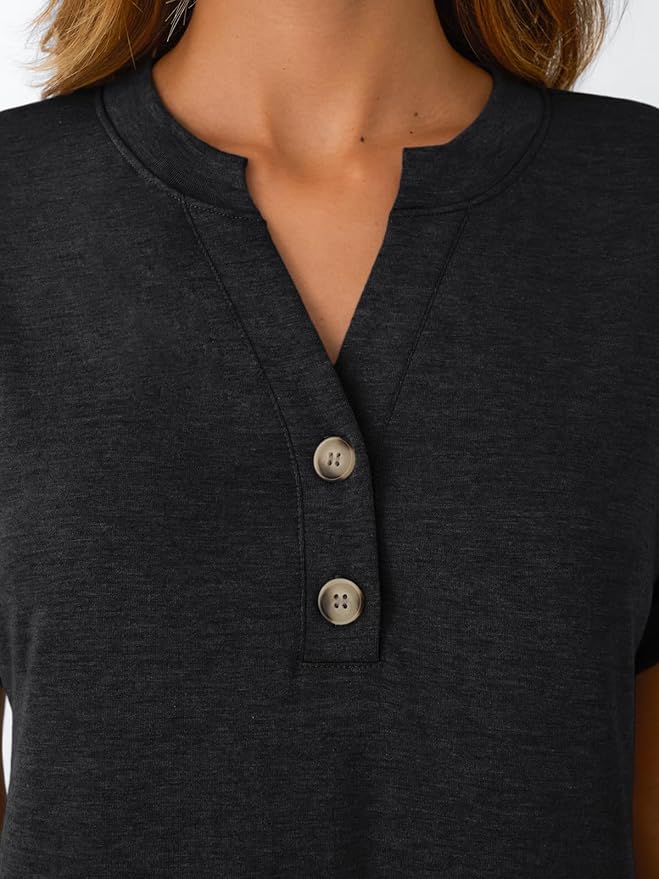 AUTOMET Women's Short Sleeve Shirts Henley Dressy Casual Summer Tops 2026 Spring Fashion Trendy Cute T-Shirts