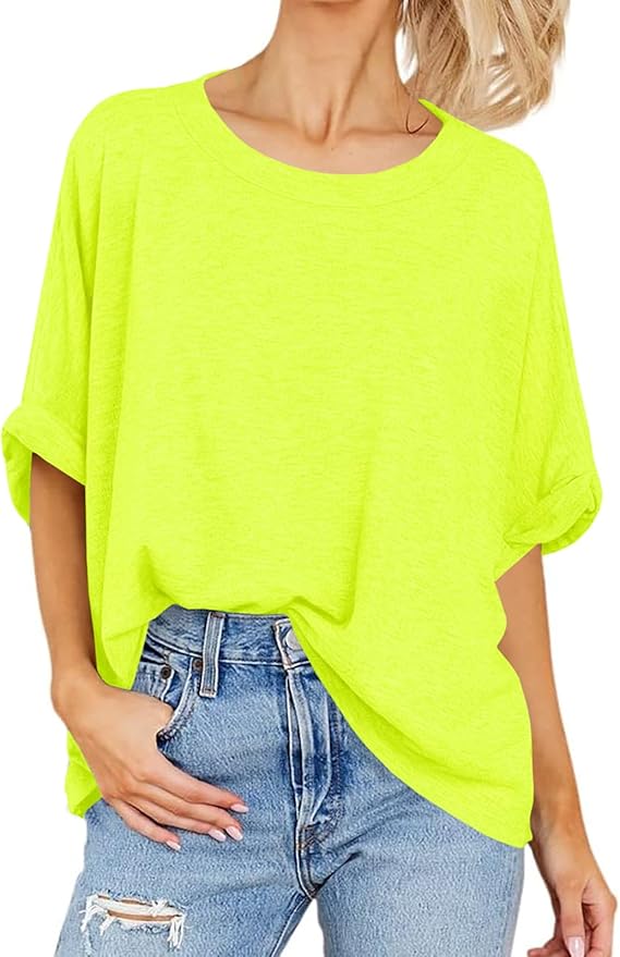 Women Oversized T-Shirt Summer Casual Short Sleeve Loose Tee Tops