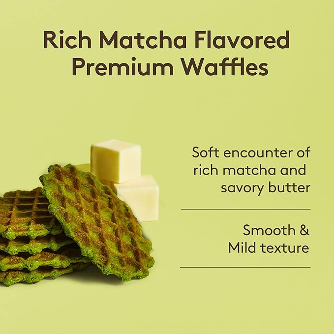 OSULLOC Premium Green Tea Waffles (2.54oz, 72g) | Korean Matcha Flavored Snacks | Asian Snacks, Premium Tea Food