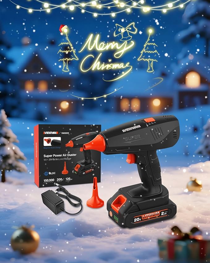 Cordless Electric Air Duster - Mini Blower Compatible with Makita 18V Battery, 150,000RPM Compressed Air Duster with Brushless Motor, 20V Rechargeable Dust Cleaner for Keyboard, Computer, Car