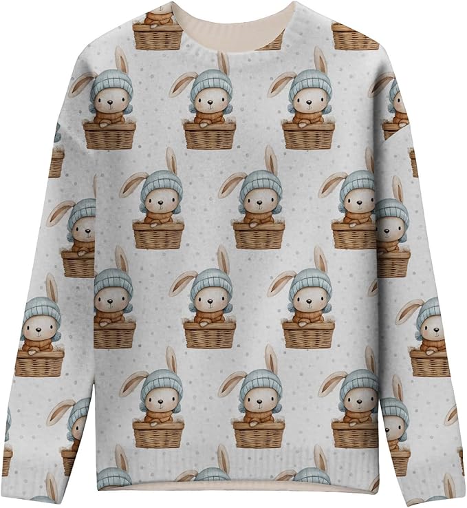 LIZALIG Women's Fall Christmas Snowman Sweater Long Sleeve Crewneck Pullover Festive Holiday Winter Outfit for Parties