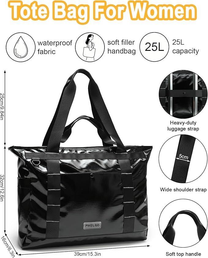 Tote Bag for Women, Lightweight Beach Bag with Laptop Pocket for Teacher Nurse, Travel Shoulder Handbag for College
