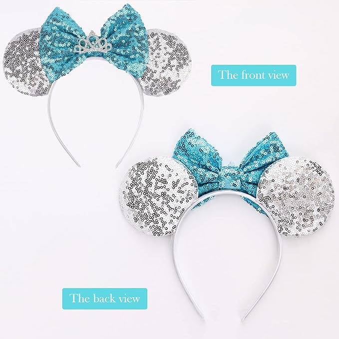 DRESHOW Mouse Ears Bow Headbands Glitter Party Decoration Cosplay Costume for Women