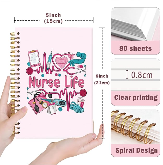 Lacama Nurse Gifs for Women, Preppy Pink Nurse Life Notebook Journal for Nurse Nursing Student Doctor RN LPN LVN Medical AssistantPink Nurse Essentials, Nurses Week Gifts, Office School Supplies