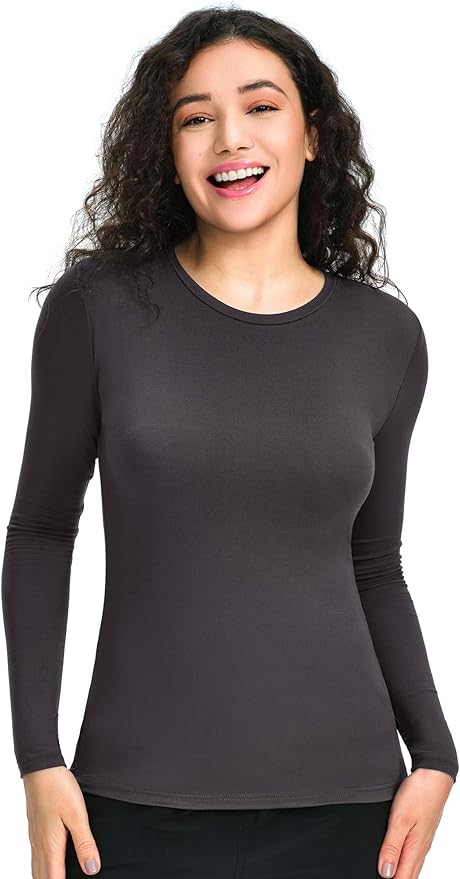 COZYFIT 3 Pack Scrub Undershirts Long Sleeve Women - Underscrub Comfort Tee