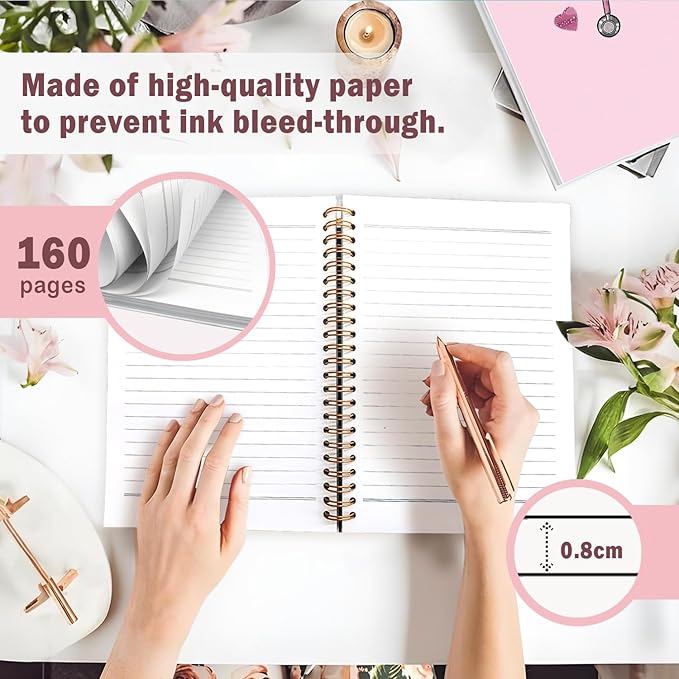 Lacama Bow Nurse Notebook Journal, Pink Nursing School Essentials, Nursing Student Graduation Gifts, Nurse Gifts for Women Nurse Appreciation Gift, Coquette Stuff Stethoscope Notebook