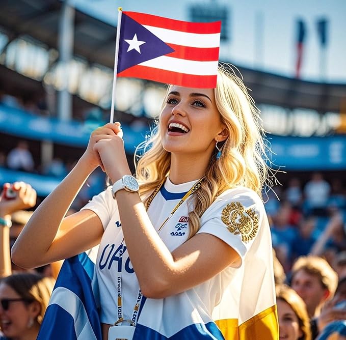 20 Pack Small Puerto Rico Flags on Stick Mini Handheld Puerto Rican Flag for Parades, Independence Day and Patriotic Events 5x8 Inch Durable Weather-Resistant Flags with 12 Inch Sticks(Puerto Rico)