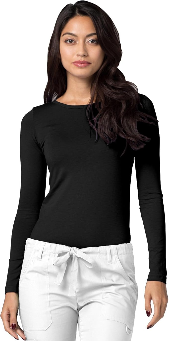 Adar Underscrubs for Women 3 Pack - Long Sleeve Underscrub Comfort Tee
