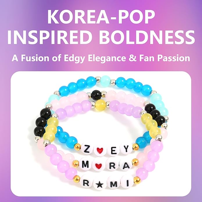 Phask for Korea-Pop Merch Bracelets Inspired Bracelets,Stackable Stretch Bracelets for Korea-Pop Stuff Fans Cosplay Outfit Gifts Accessories Jewelry Birthday Christmas