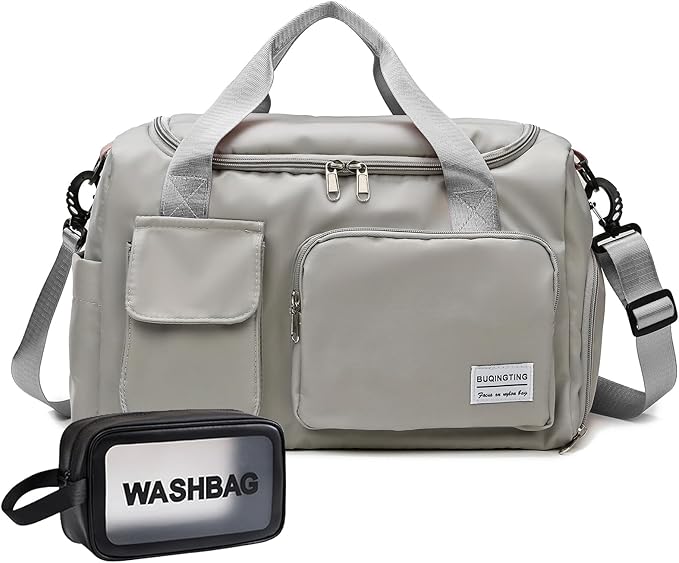 Small Gym Bag for Women, Travel Duffle Bag Carry On Weekender Bag with Shoe Compartment