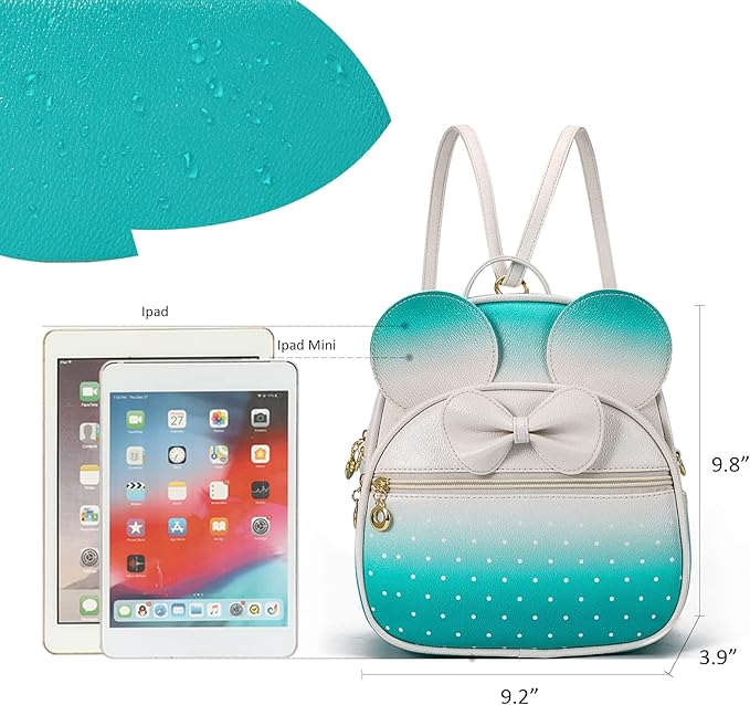 KL928 Girls Mini Backpack Bowknot Polka Dot Cute Daypacks Convertible Shoulder Bag Purse for Women