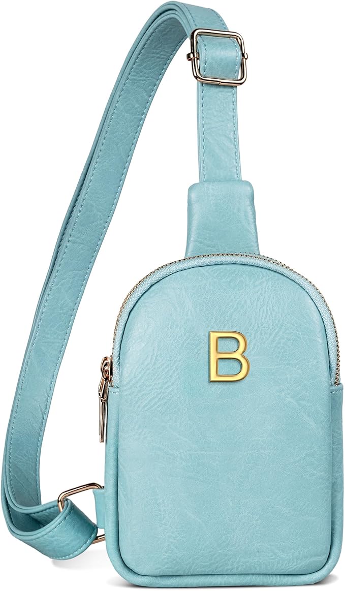 Birthday Gifts for 8 9 10 11 12 13 14 15 16 17 18 19 Year Old Girls, Monogram Crossbody Bags for Women Girls, Mini Lightweight Cross Body Purse, Cute Trendy Travel Fanny Pack with Letter