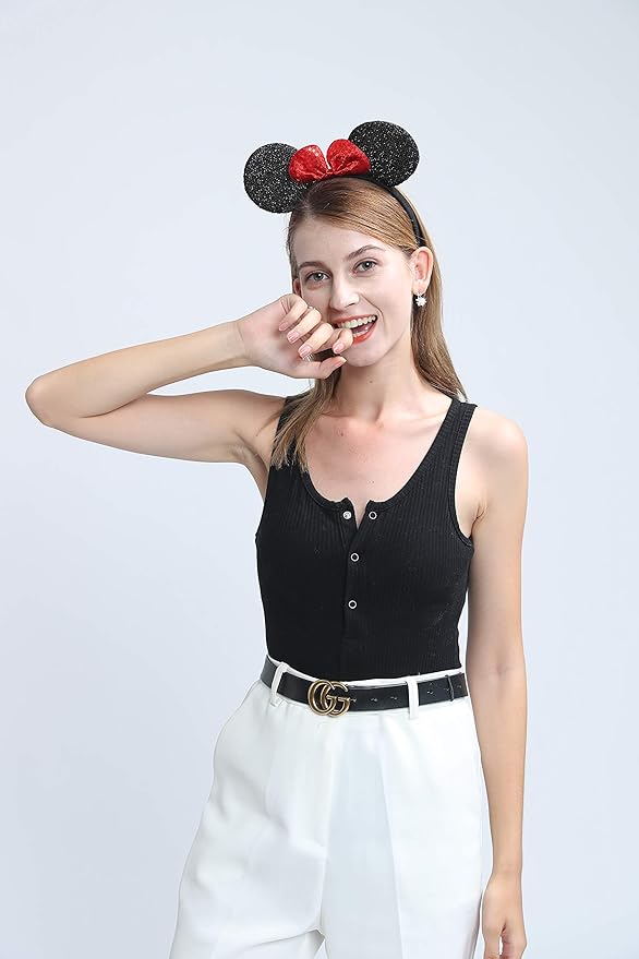 FANYITY 2 Pcs Mouse Ears,Mouse Costume Ears Headband for Children Mom Baby Girls Women Party