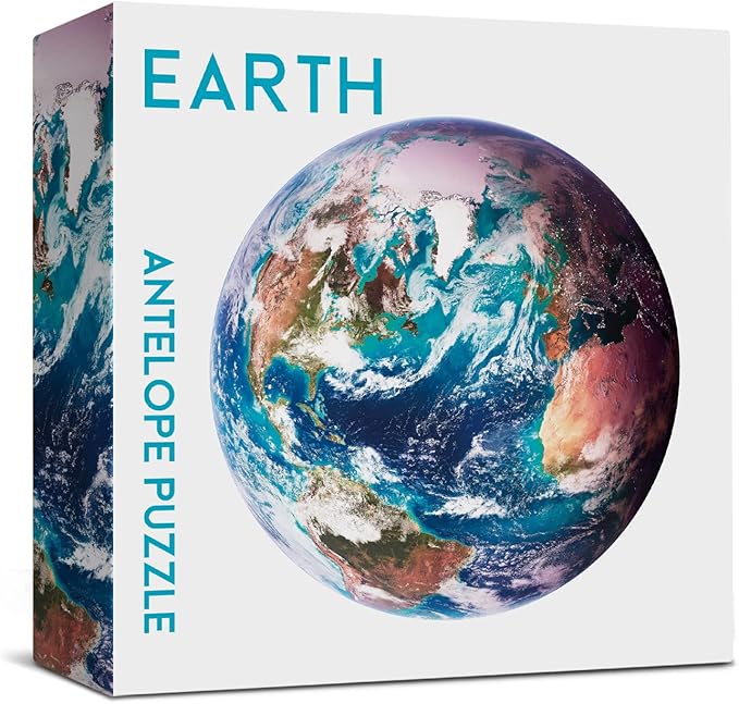 Antelope 2 in 1 Round Puzzle Bundle - Earth and Sun Space Jigsaw Puzzle - 1000 Piece Planet Puzzle