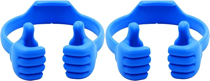 Honsky Cell Phone Stand Holder 2-Pack,Thumbs Up Lazy Phone Stand,Universal Adjustable Flexible Dock for All Phones & Tablets,Cute Stocking Stuffer Gift for Teen Girls,Blue
