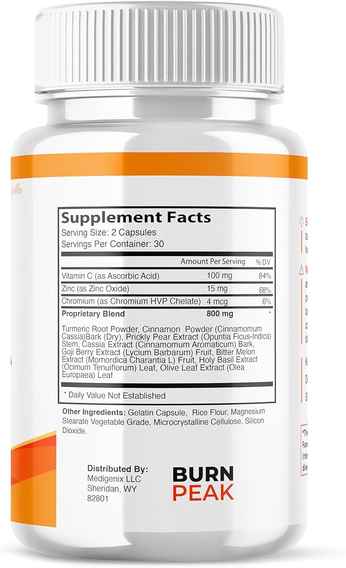 (2 Pack) Burn Peak Capsules BurnPeak Loss Support Formula Supplement Pills Natural Vitamin Maximum Energy Pre Workout Booster Healthy Digestion Sexy Slim Body Wellness Sculpt Reviews Pastillas (120ct)