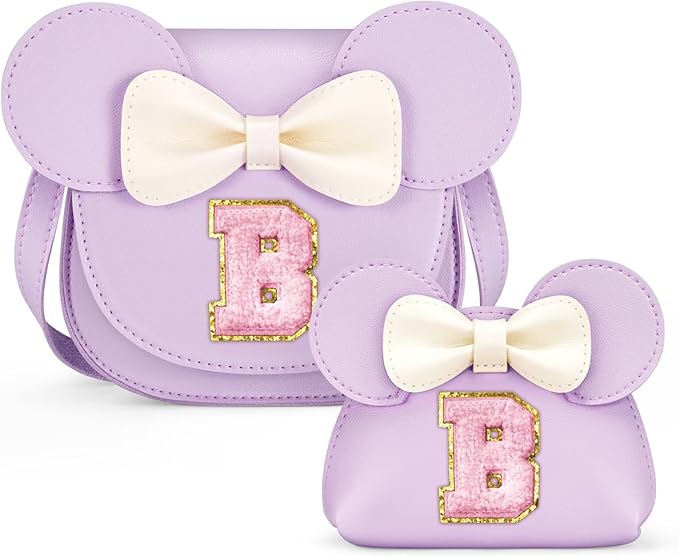 QLOVEA Toddler Purse Gifts for Girls, Little Girl Purse Kids Wallet Crossbody Bag, Birthday Gifts for 3 4 5 6 7 8 Year Old Girl (B, Purple)