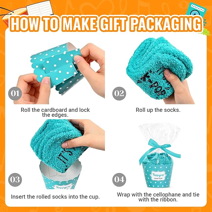 HAPPYPOP Fuzzy Gifts for Women Men - Book K-pop Divorce Inspirational Vegan Scary Film Socks