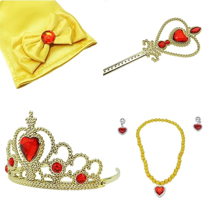 Orgrimmar Princess Dress Up Accessories Gloves Tiara Crown Wand Necklaces Presents for Kids Girls